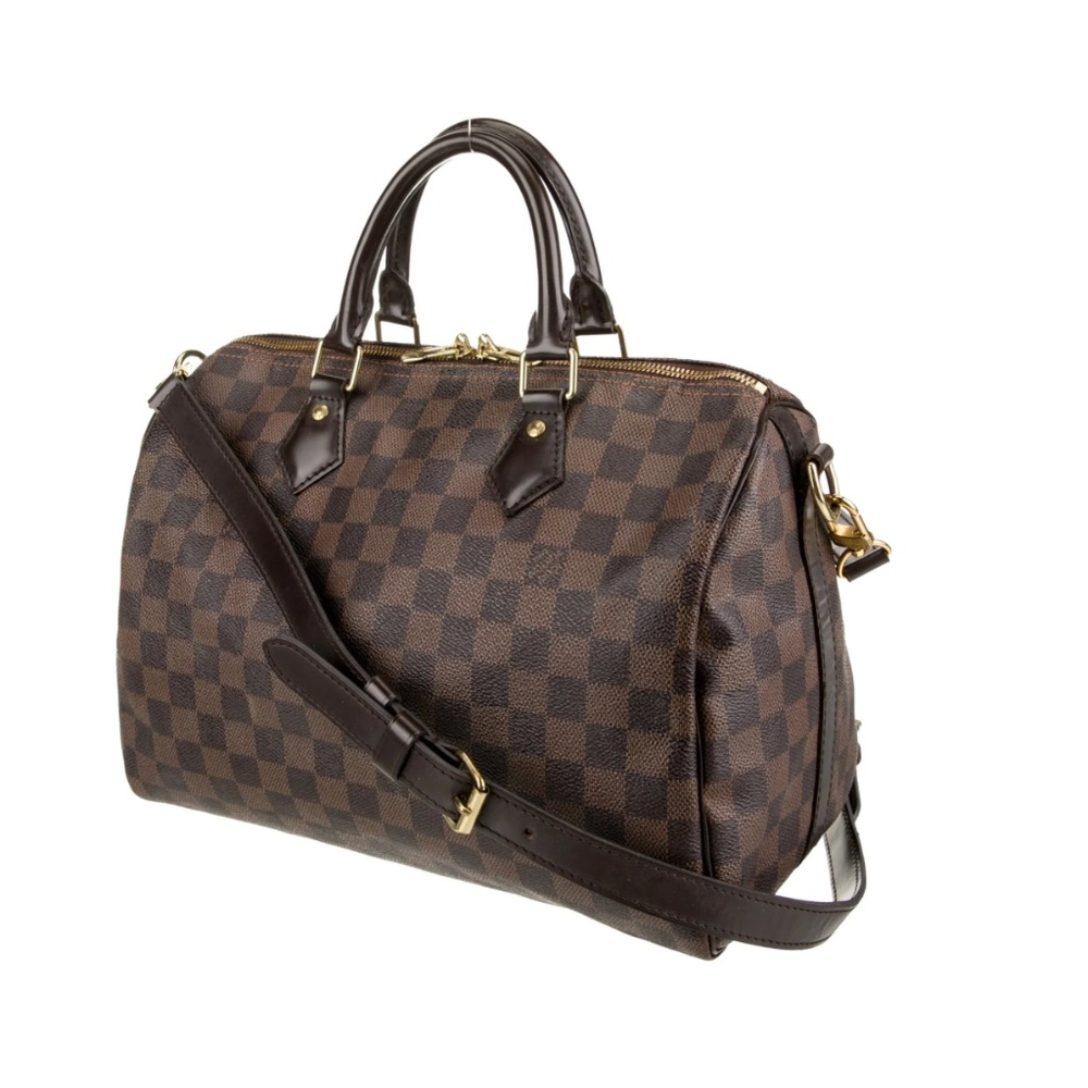 Louis Vuitton Speedy 30 with leather shoulder strap
